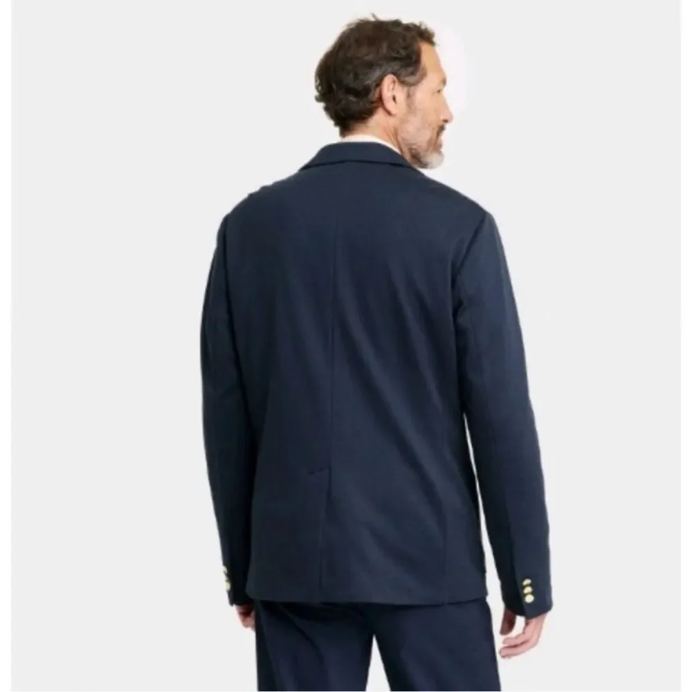 NWT Mens Houston White Crested Collegiate Navy Blazer Dress Suit Jacket  - Sz M